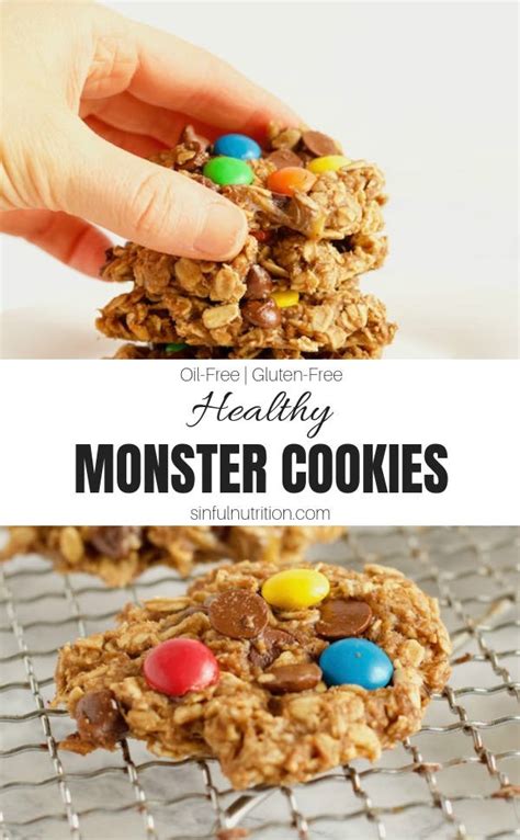 Healthy Monster Cookies {No flour, Egg-free} - Sinful …