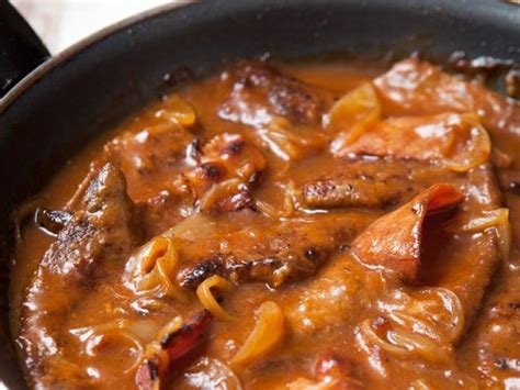 Liver and bacon with onion gravy - Recipes - Hairy Bikers