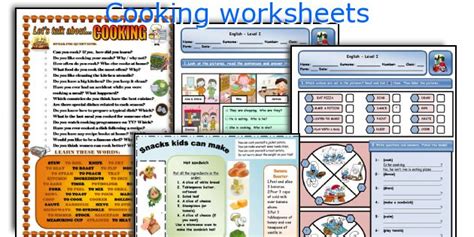 Cooking worksheets - ESL Printables