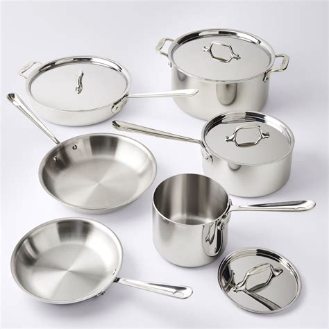 All-Clad D3 Tri-Ply Stainless Steel 10-Piece Cookware Set