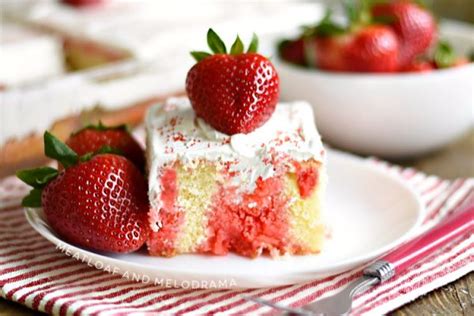 Strawberry Jello Poke Cake - Meatloaf and Melodrama