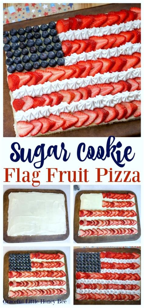 Sugar Cookie Flag Fruit Pizza - Graceful Little Honey Bee