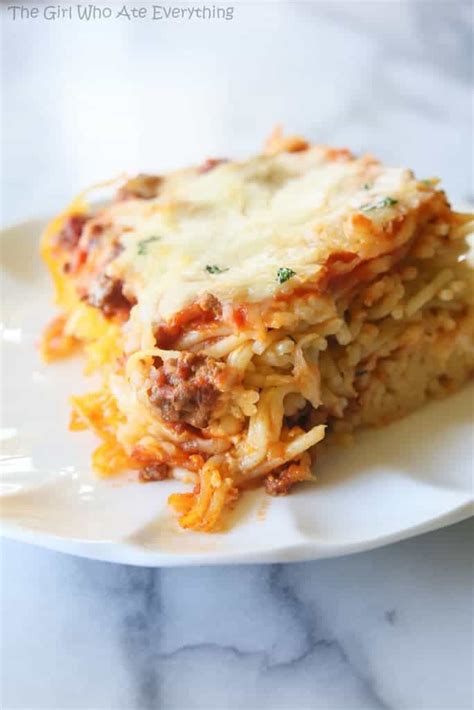 Baked Spaghetti Recipe - The Girl Who Ate Everything
