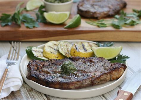 Grilled Ribeye Steak with Cilantro Lime Chimichurri …
