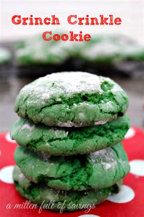 Grinch Crinkle Cookies | Holiday Recipe - awortheyread.com