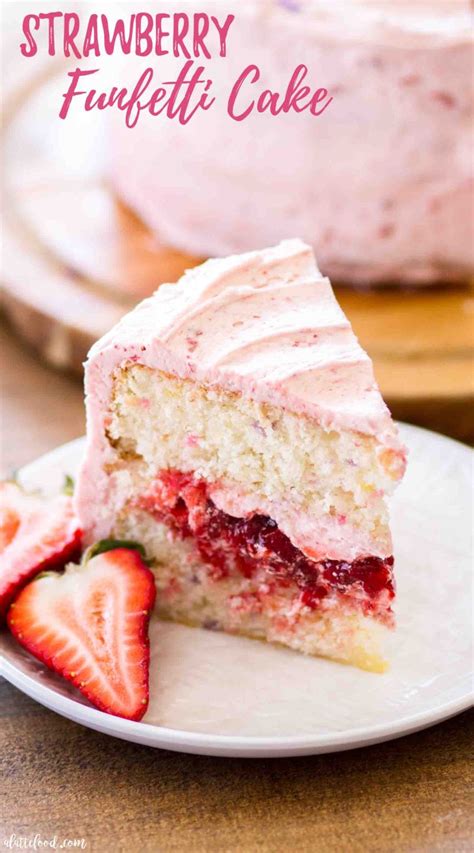 Strawberry Funfetti Cake with Strawberry Buttercream