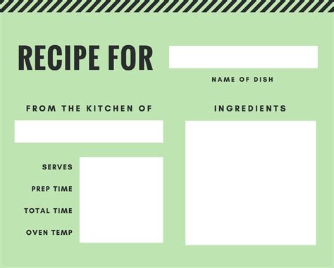 Recipe Card Maker - Create Editable Recipe Cards Online