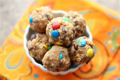Monster Cookie Dough Bites - Barefeet in the Kitchen