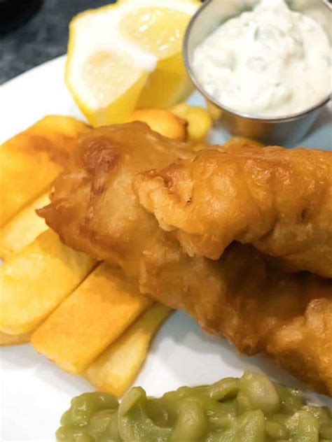 Beer Battered Fish Chips and Mushy Peas - Pudge Factor