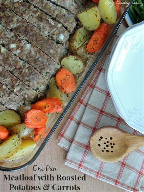 One Pan Meatloaf with Roasted Potatoes & Carrots