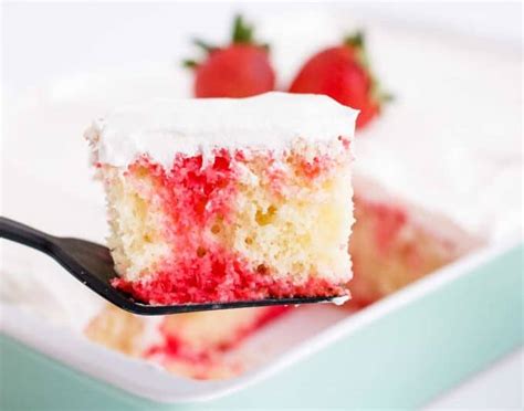 Easy Strawberry Poke Cake (with Jello!) - The Chunky Chef