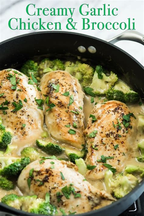 Skillet Creamy Garlic Chicken with Broccoli - Best Recipe Box