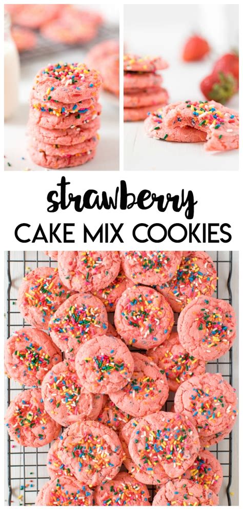 Strawberry Cake Mix Cookies - Made To Be A Momma