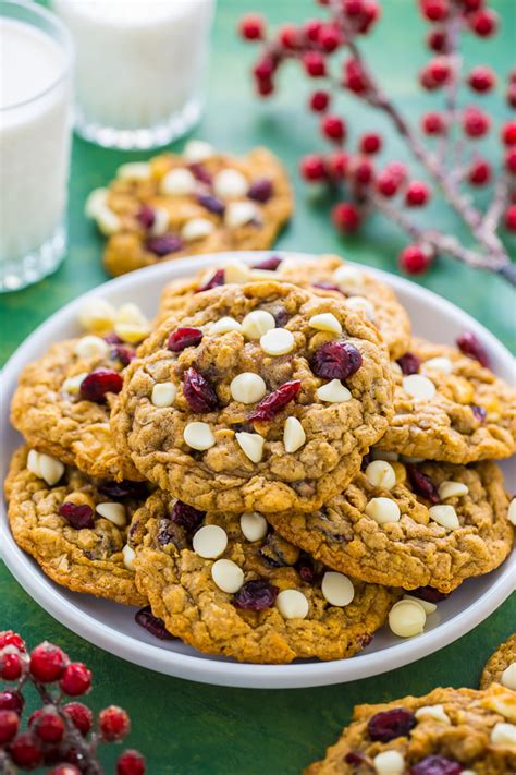 Chewy White Chocolate Cranberry Oatmeal Cookies