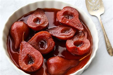 Poached Pears in Red Wine Recipe - The Spruce Eats