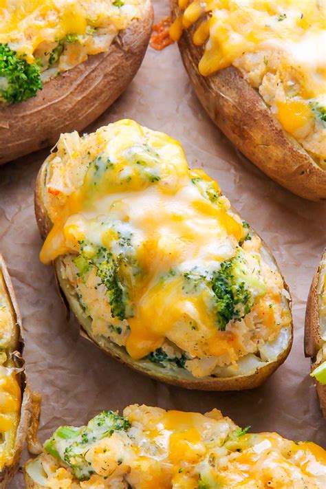 Broccoli and Cheddar Twice-Baked Potatoes - Baker by …