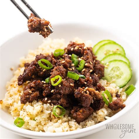 Easy Keto Korean Ground Beef Bowl Recipe | Wholesome …