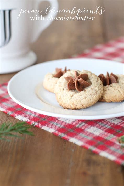 Pecan Thumbprint Cookies with Chocolate Buttercream …