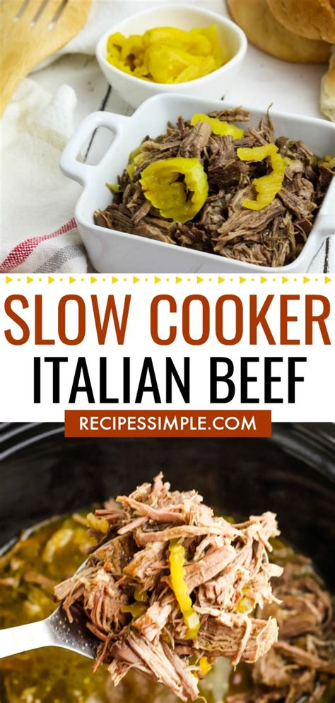 Slow Cooker Italian Beef Recipe - Recipes Simple