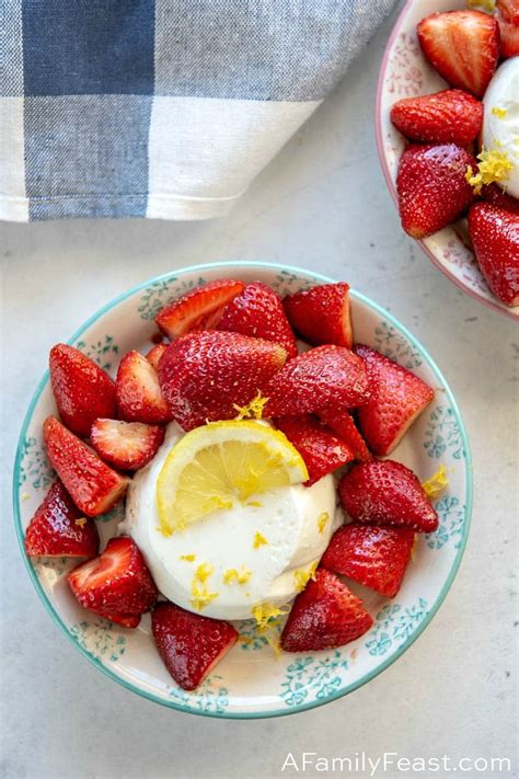 Panna Cotta with Balsamic Strawberries - A Family Feast®