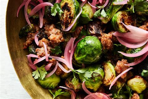 Sautéed Brussels Sprouts With Sausage and Pickled Red …