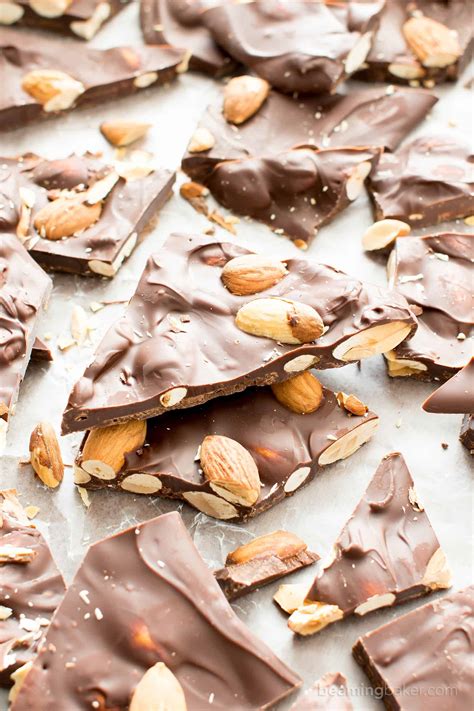 Chocolate Almond Bark - 3 Ingredients! - Beaming Baker
