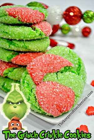 Grinch Crinkle Cookies - The Keeper of the Cheerios