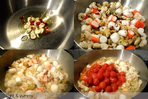 Pasta with frozen seafood, quick recipe | light & yummy