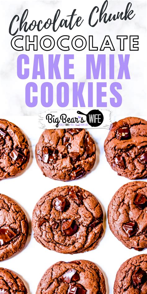 Chocolate Chunk Chocolate Cake Mix Cookies - Big …
