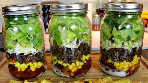 Taco Salad in a Mason Jar Recipe - YouTube