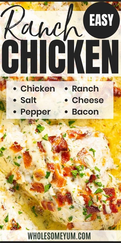 Baked Cheesy Bacon Ranch Chicken Recipe | Wholesome …