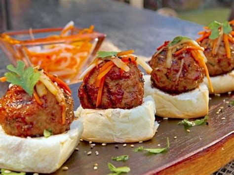 Asian Chicken Meatball Sliders with Pickled Carrot and …