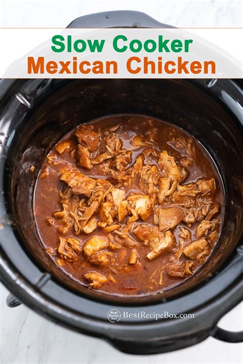 Slow Cooker Mexican Chicken Recipe in Crock Pot - Best Recipe Box
