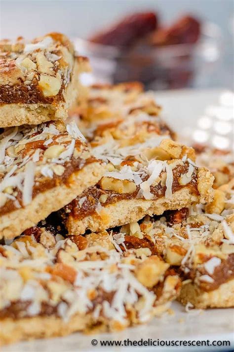 Date Bar Cookies With Nuts - The Delicious Crescent