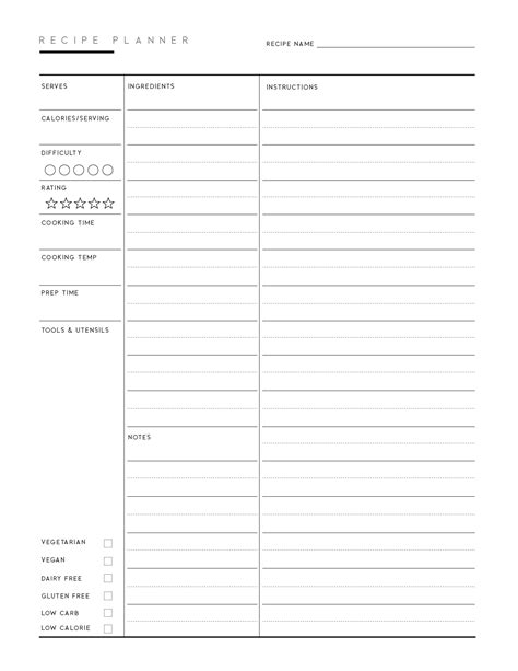 Free Printable Recipe Pages PDF - World of Printables