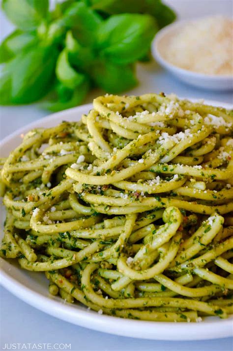 The Best Basil Pesto Pasta - Just a Taste