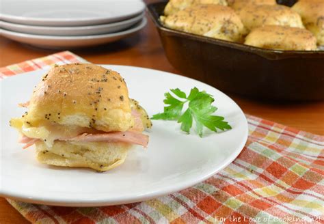 Caramelized Ham & Swiss Sliders | For the Love of Cooking