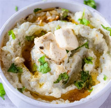 Garlic Mashed Cauliflower with Cream Cheese and Sour …