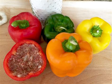 Stuffed Peppers Recipe | Ground Beef mixed with onions …