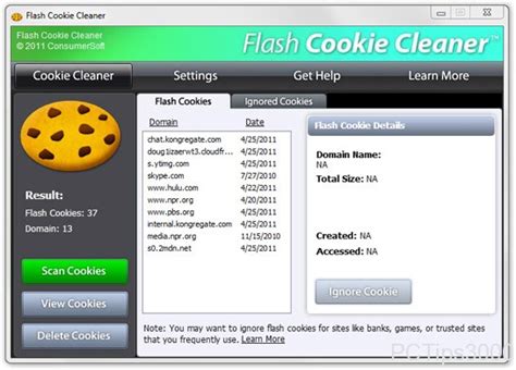 Clean Flash Cookies with Flash Cookie Cleaner