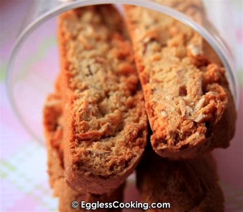 Eggless Almond Biscottis Recipe | Eggless Cooking