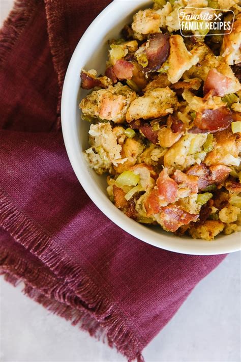 Thanksgiving Stuffing with Bacon - Favorite Family Recipes