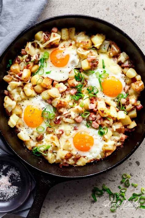 Cheesy Bacon And Egg Hash (Breakfast Skillet) - Cafe …