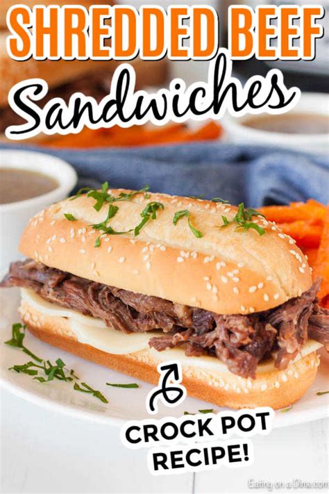 Crock pot shredded beef sandwiches - quick and easy
