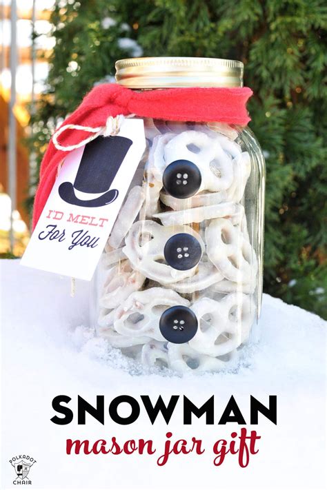 Snowman Mason Jar Holiday Gift Idea | Polka Dot Chair