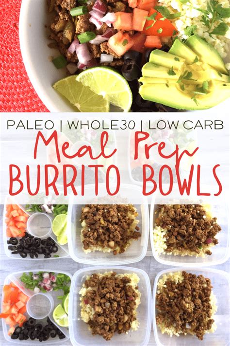 Easy Beef Burrito Bowls (Low Carb, Paleo, Meal Prep)