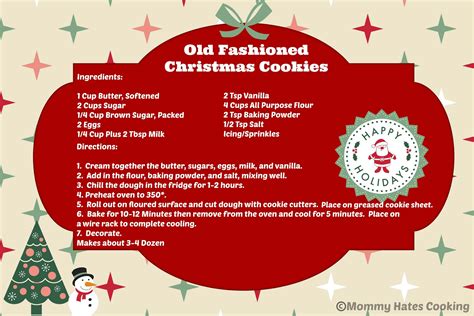 Old Fashioned Christmas Cookies & Free Printable