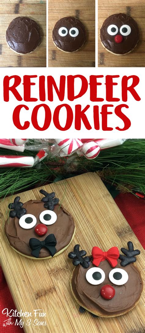 Reindeer Sugar Cookies - Kitchen Fun With My 3 Sons