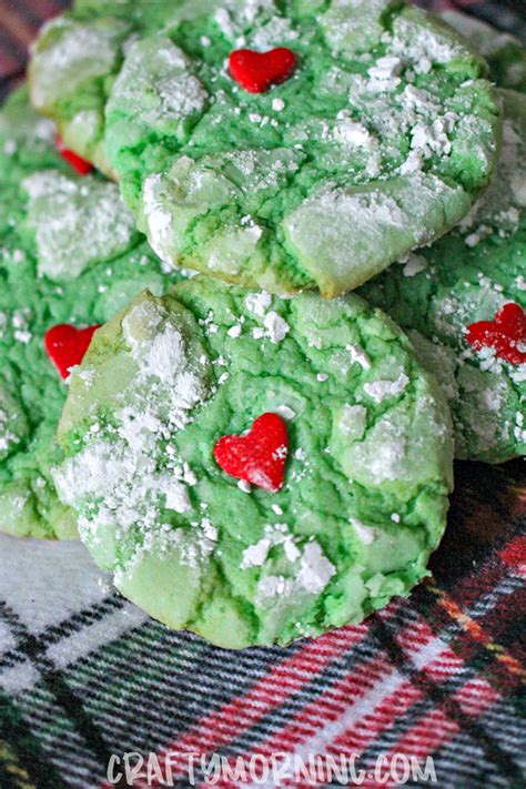 Grinch Crinkle Cookies - Crafty Morning