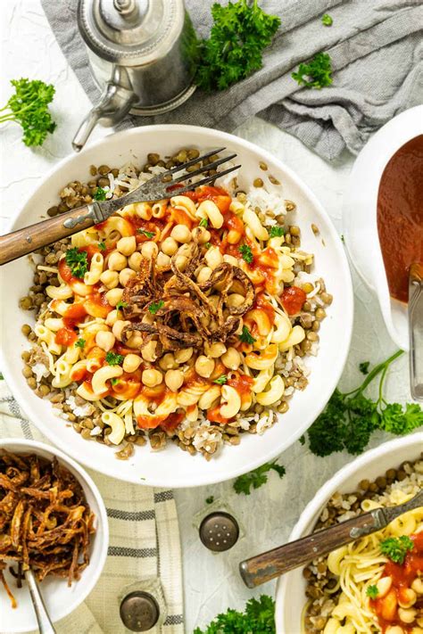 Egyptian Kushari Recipe with Pasta, Rice, and Lentils - All …